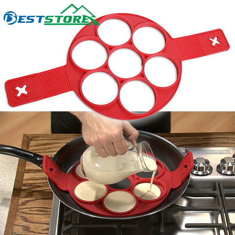 Image of Pancake Maker Egg Ring Maker Nonstick Easy Fantastic Egg Omelette Mold Kitchen Gadgets Cooking Tools Silicone